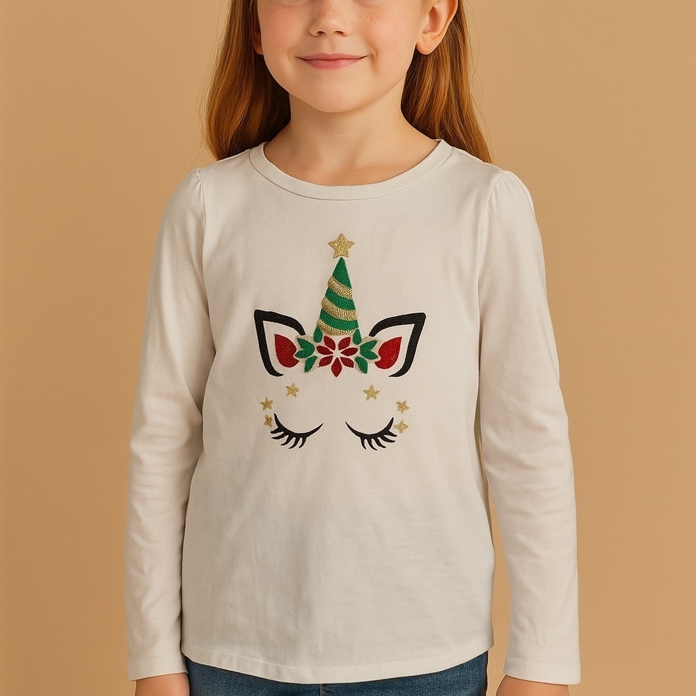 btween White Long Sleeve Graphic Tees
